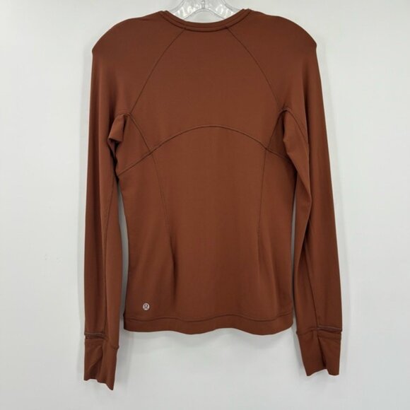 Lululemon Its Rulu Run Long Sleeve ShirtRoasted Brown Size 6 - Picture 13 of 15